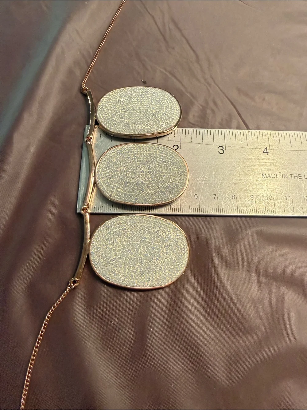 Kate Spade Do Wonders Pavé Oval Statement Rose Gold Necklace $198